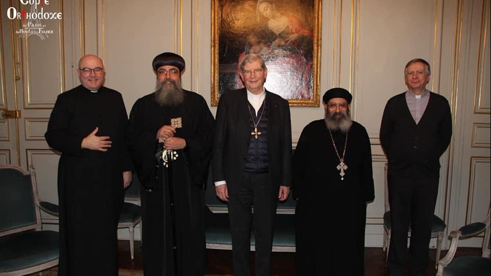 الأنبا مارك يهنئ رئيس أساقفة باريس للكنيسة الكاثوليكية