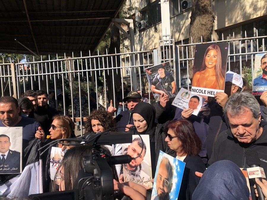 اعتصام اهالي الضحايا في بيروت