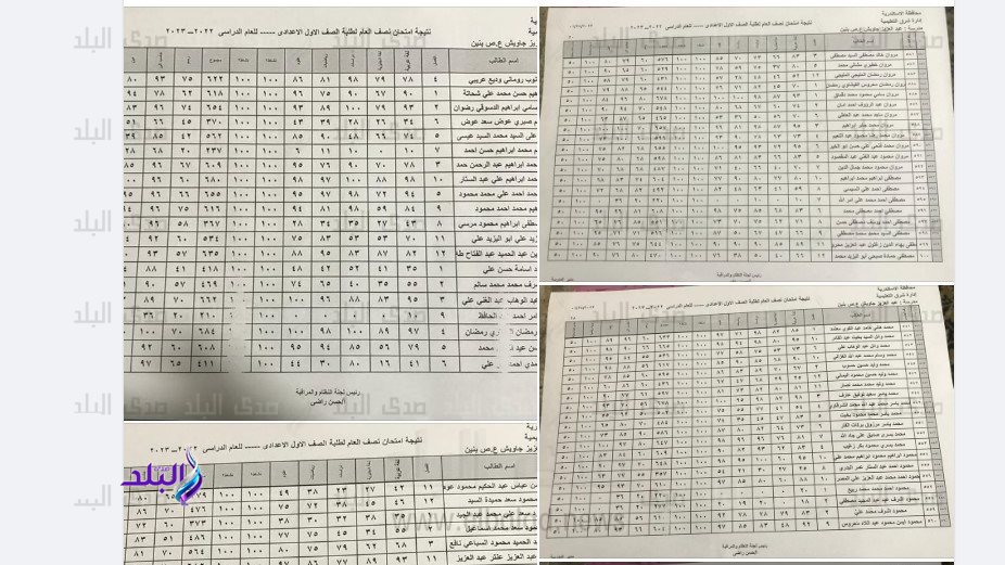 نتيجة الصف الاول الاعدادي الترم الاول 2023