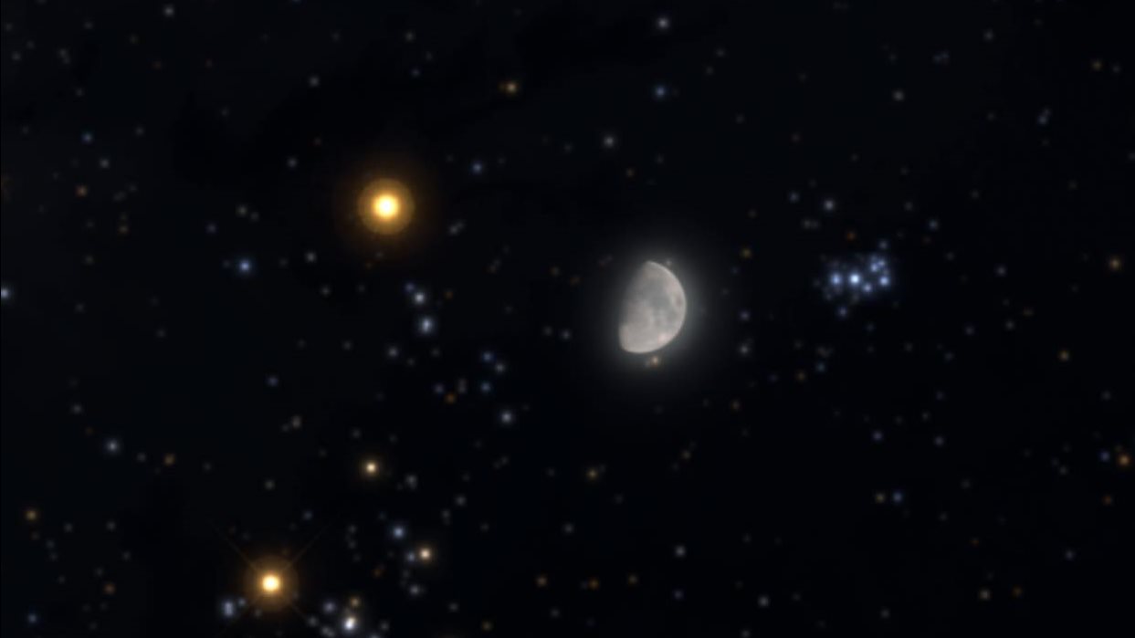 ظهور المريخ بجوار القمر