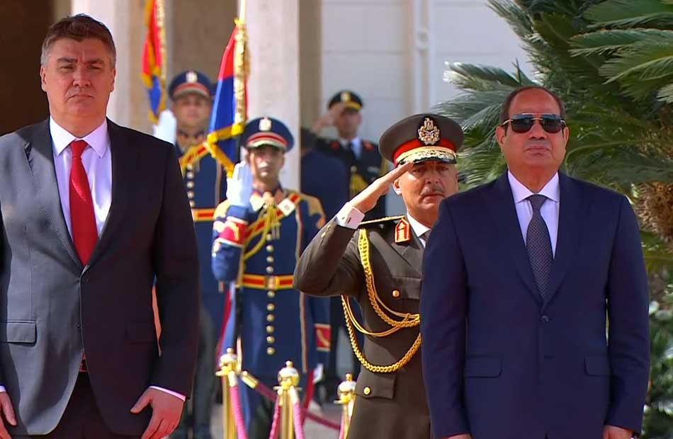 الرئيس السيسي يستقبل نظيرة الكرواتي 