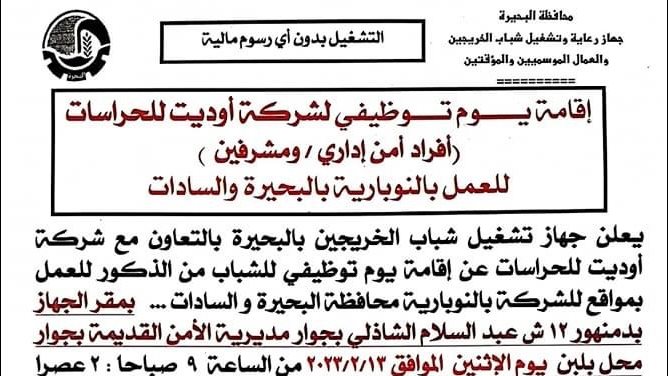 راتب 4500 جنيه وإقامة ووجبات.. محافظة البحيرة تعلن عن وظائف 