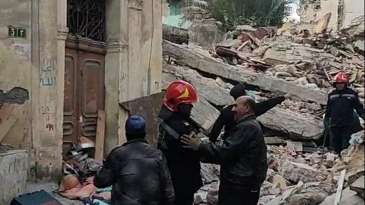 انهيار عقار بمنطقة القباري