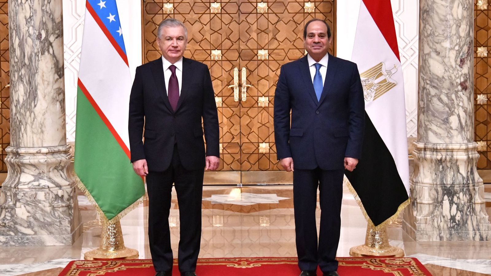 الرئيس عبد الفتاح السيسي والرئيس الأوزبكستاني 