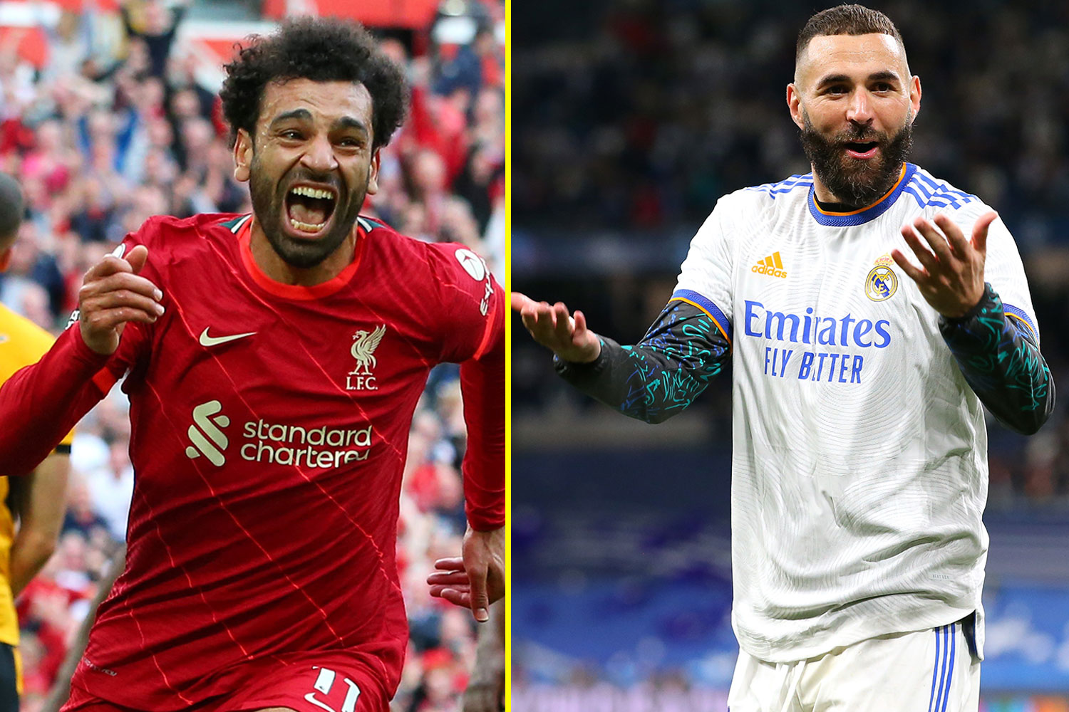 محمد صلاح وكريم بنزيما - ليفربول ضد الريال