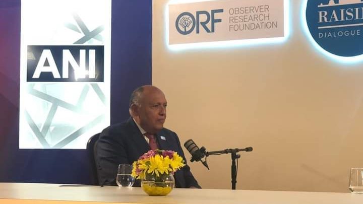 شكري في لقاء إذاعي في إطار حوار "رايسينا" بالهند 