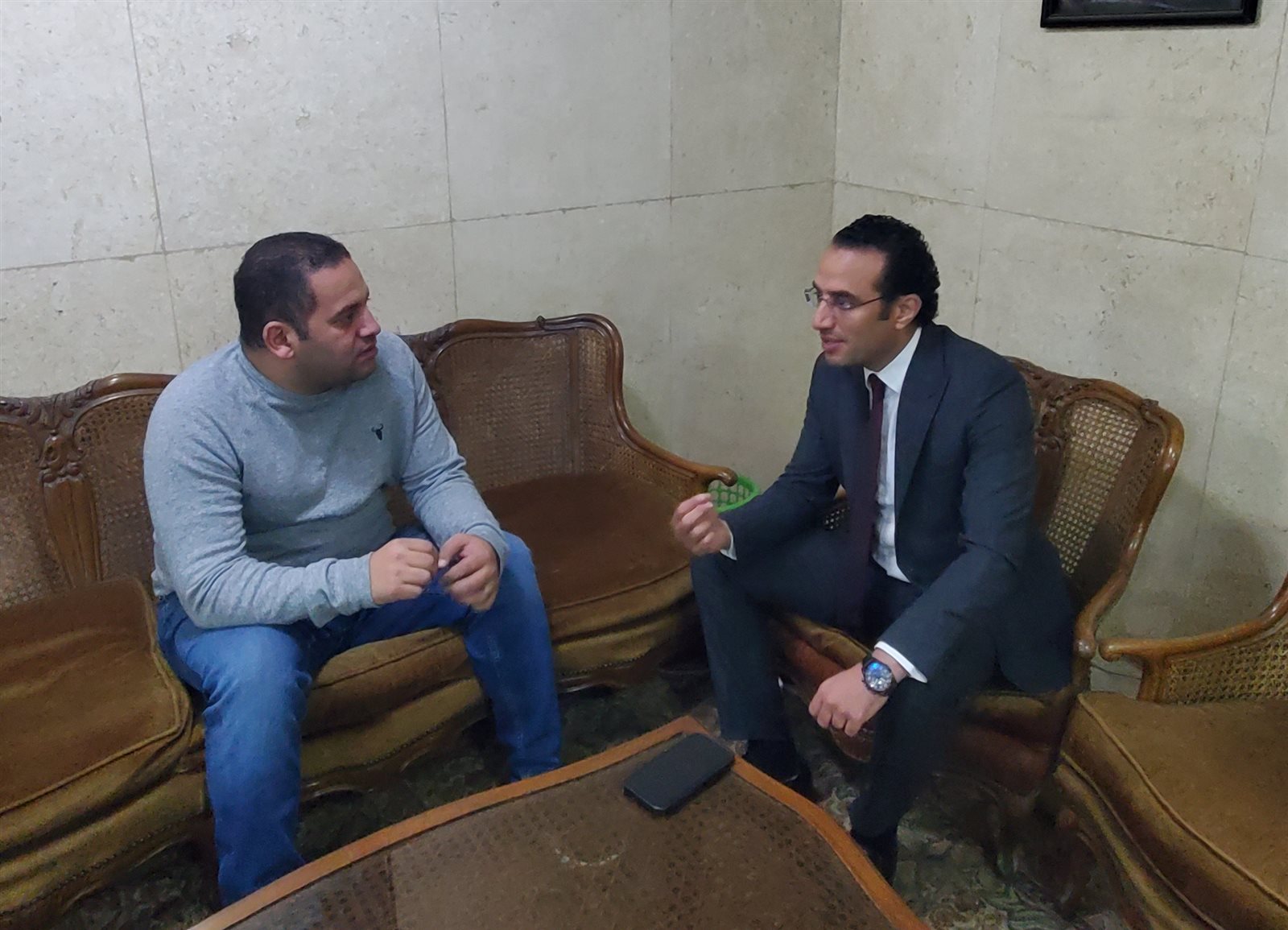 الدكتور أحمد كمال معاون وزيرالتموين والكاتب الصحفي محمد صبيح