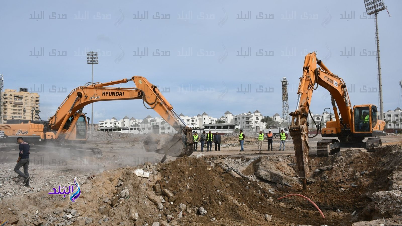 بدء أعمال الحفر لبناء استاد المصري الجديد 