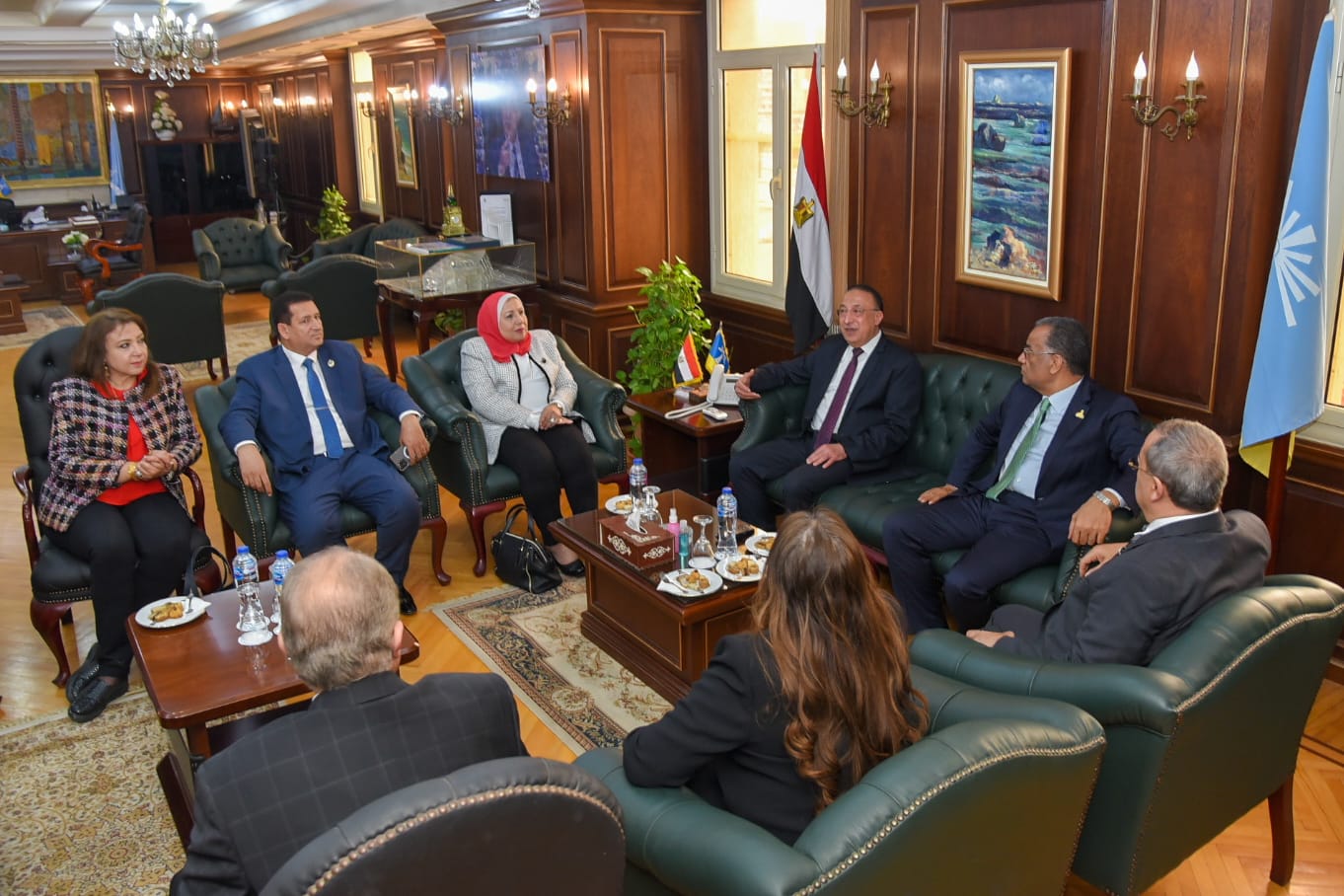 محافظ الاسكندرية يستقبب وفد مجلس الشيوخ