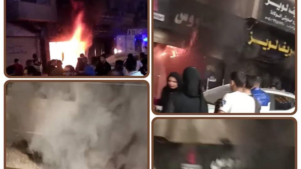 حريق محل تجاري بطنطا 