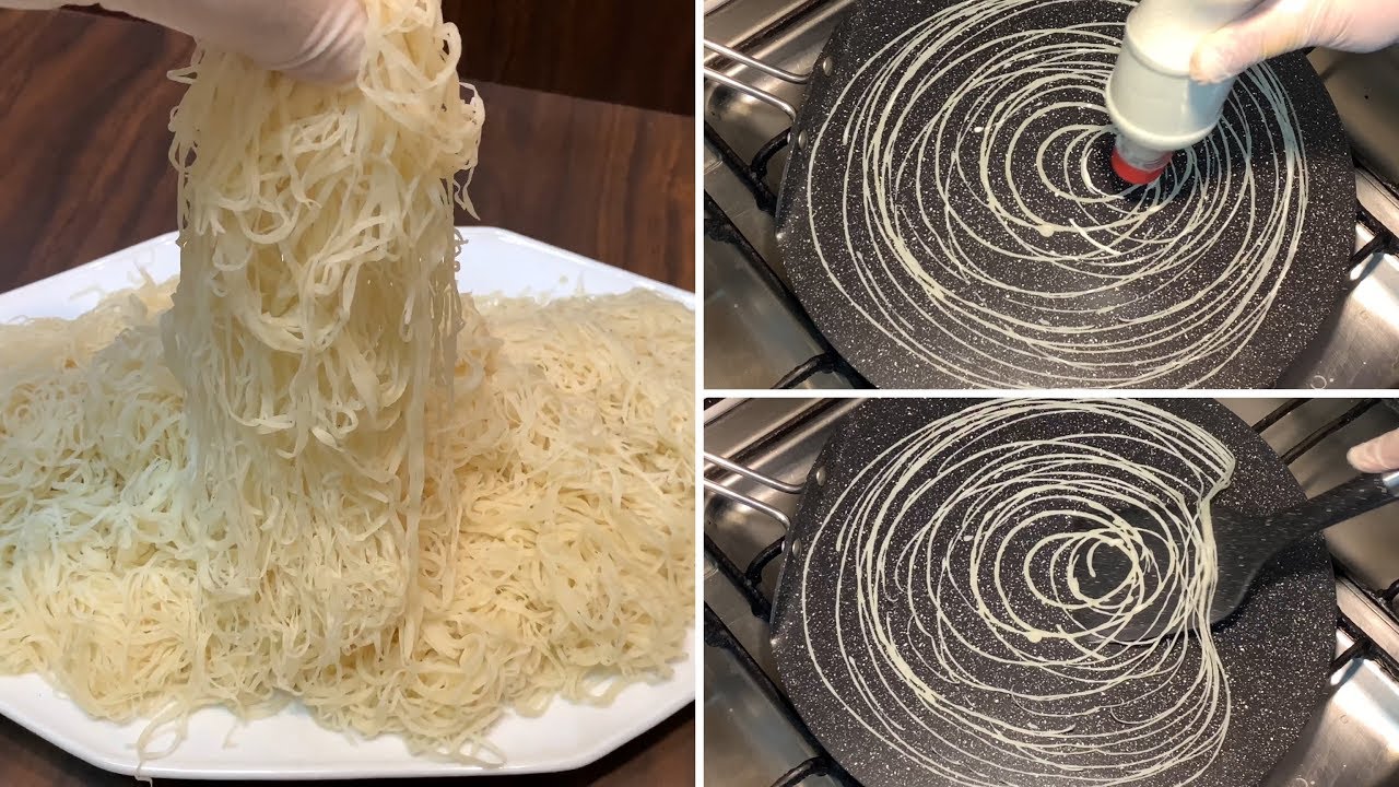 خطوات عمل عجينة الكنافة