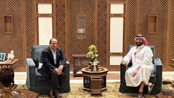 الرئيس السيسي خلال لقائه ولى العهد السعودي 