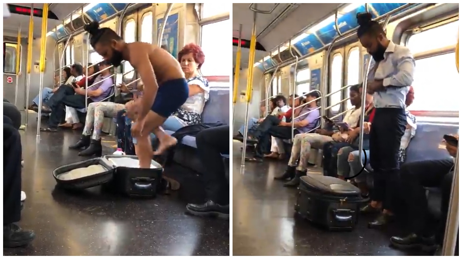 لسبب صادم.. شاب يخلع ملابسه بالكامل في مترو نيويورك