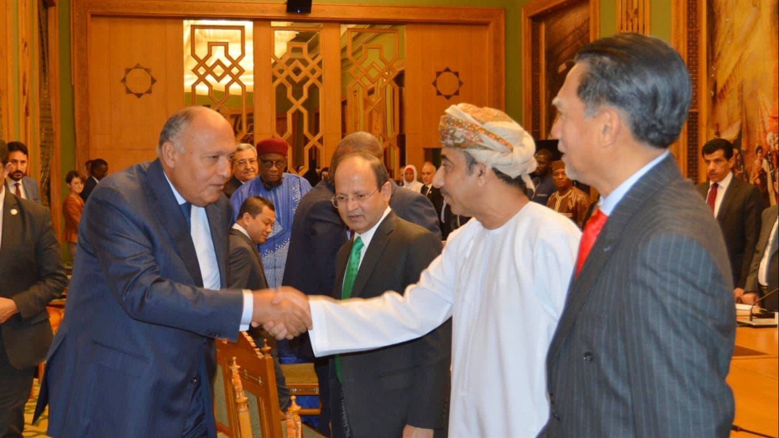 الوزير سامح شكري والسفير عبدالله الرحبي 