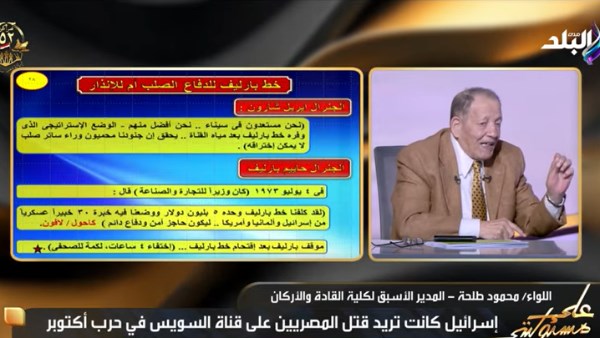 اللواء طلحة: حرب 1973 كانت مثالا لدولة صممت وأرادت كسب الحرب قبل أن تبدأ