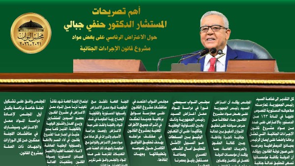 المستشار الدكتور حنفي جبالي، رئيس مجلس النواب 