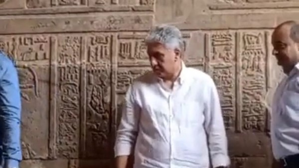 وزير السياحة والاثار بمعبد اسنا 