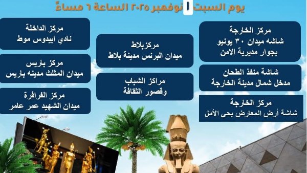 أماكن عرض الاحتفالية  أماكن عرض الاحتفالية