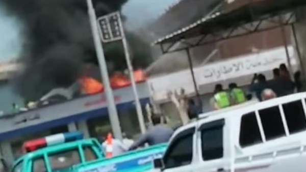 حريق مخازن كاوتش طنطا 