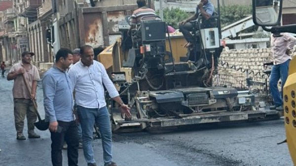جانب من أعمال الرصف