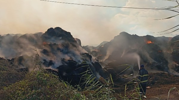حريق شونة قش 