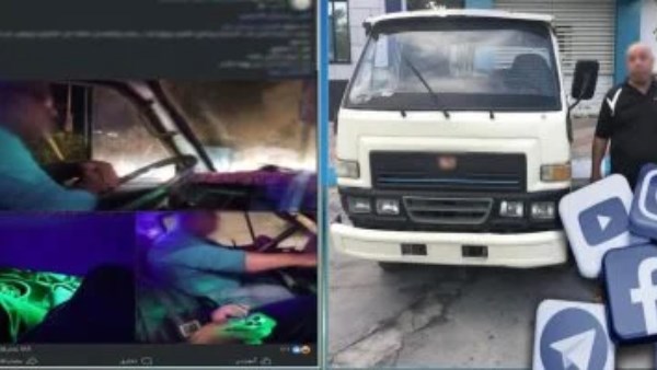 يدخن الشيشة أثناء القيادة