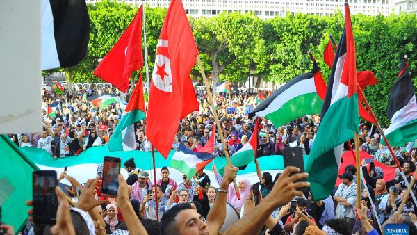 مظاهرات في تونس ضد الاحتلال الإسرائيلي