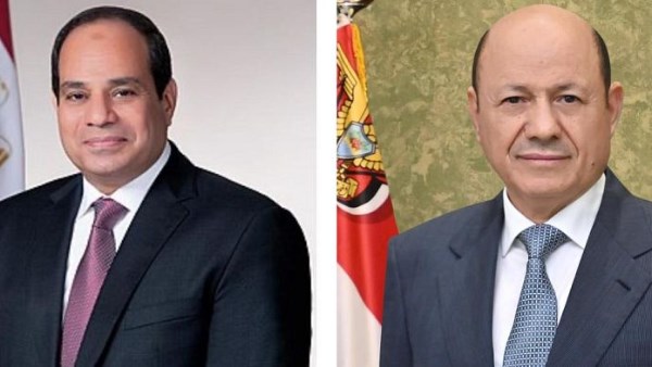 الرئيس السيسي ورئيس المجلس الرئاسي اليمني