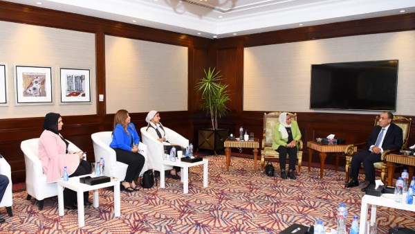 وزير الخارجية أثناء اجتماعه مع الصحفيين الدبلوماسيين 