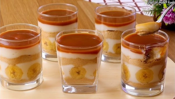 طريقة عمل مهلبية الموز والتوفي 