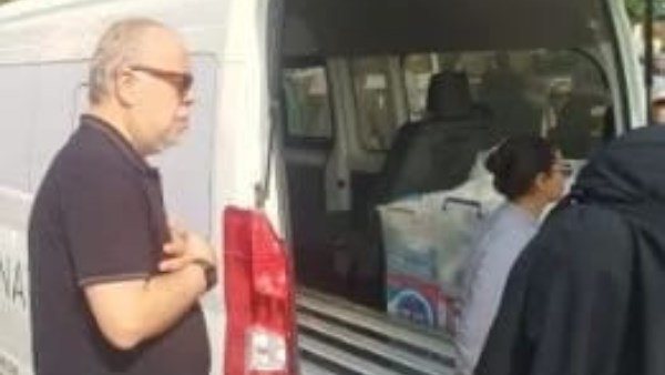 أشرف زكي فى جنازة زوجة حسن العدل