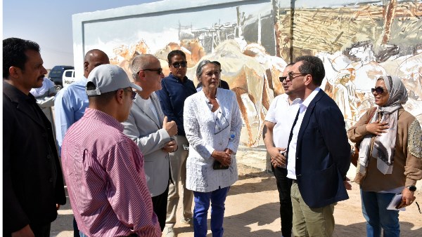محافظ الأقصر والسفير الفرنسي يتفقدان مشروع تجميل نجع الملقطة بالقرنة