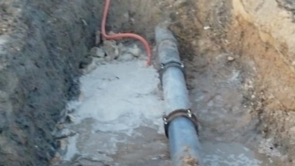 الانتهاء من إصلاح خط المياه الرئيسي الصادر من محطة الصدق بالكيلو 18 جنوب بورسعيد 
