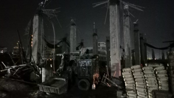 انهيار سقف ورش صناعية بالمحلة 