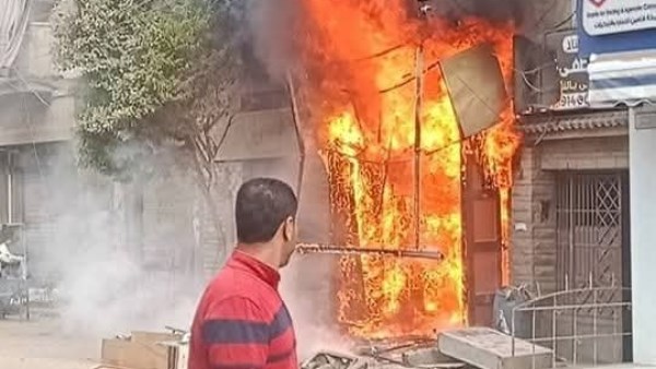 حريق هائل بالمحلة 