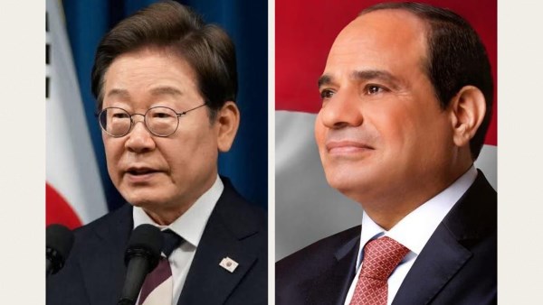 الرئيس عبد الفتاح  السيسي ونظيره الكوري 