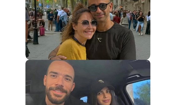 امال ماهر ومنة شلبي مع زوجيهما 