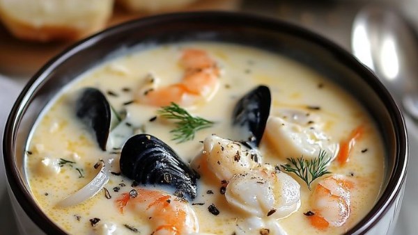 طريقة شوربة السي فود بالكريمة