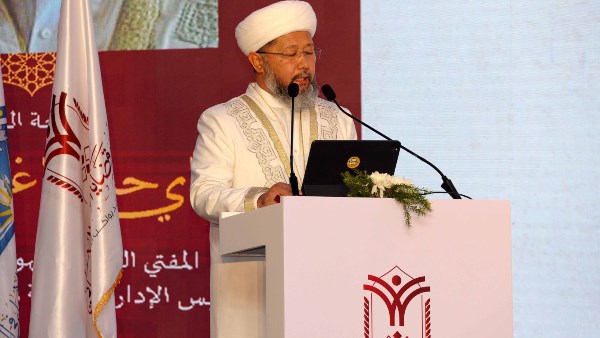 مفتي كازاخستان خلال كلمته بالجلسة الافتتاحية لندوة الدولية الثانية للإفتاء