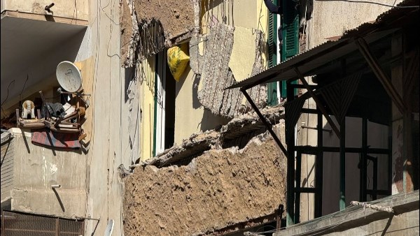انهيار شرفة منزل شرقي الإسكندرية