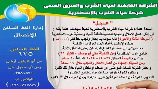 ضعف وانقطاع المياه ببعض المناطق غربي المدينة