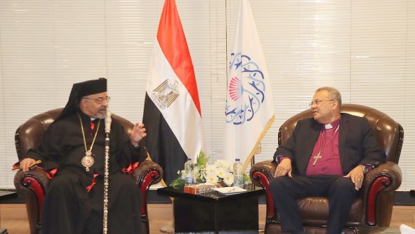 القس أندريه زكي و البطريرك الأنبا إبراهيم إسحق 