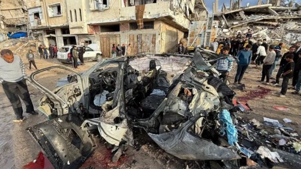 سيارة قيادات حماس التي قصفتها إسرائيل