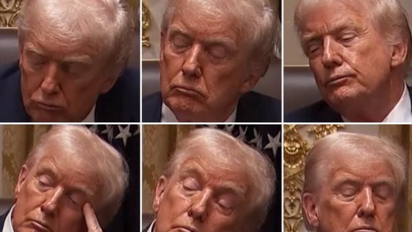 ترامب يغفو اثناء الاجتماع الحكومي