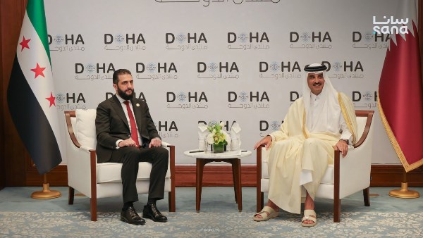 الشيخ تميم يلتقي احمد الشرع