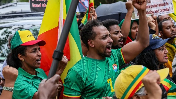 احتجاجات للمواطنين الإثيوبيين المقيمين في أمريكا