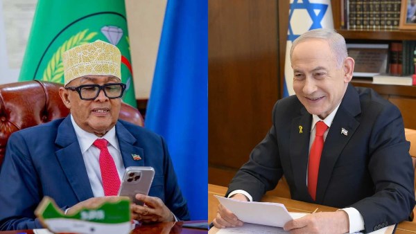 رئيس إقليم أوض الصومال الإنفصالي يتحدث إلي نتنياهو