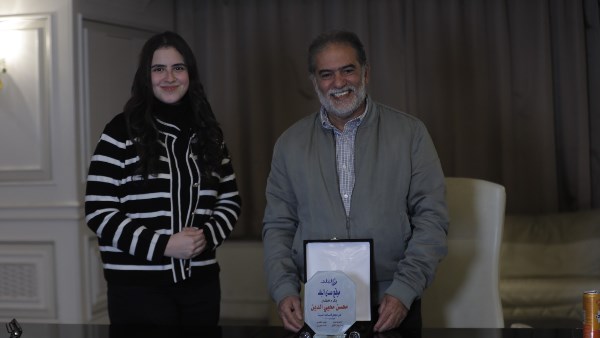 الفنان محسن محي الدين مع أوركيد سامي 