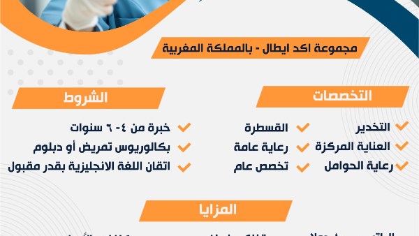 ٨٠٠ فرصة عمل لممرضات مصريات بالمغرب بمرتب ١٠٠٠ دولار  شهريأ