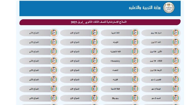 عربية وإنجليزي.. نماذج استرشادية جديدة لامتحانات الثانوية العامة في الكيمياء